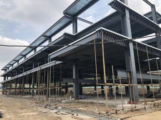 Fire Resistant Modular Steel Frame Construction Office High Safety Anti Wind