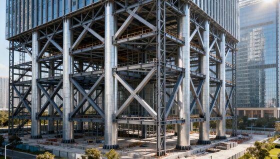 Q460 Q690 High Strength Steel Bracing Frame For High Rise And Super Tall Buildings