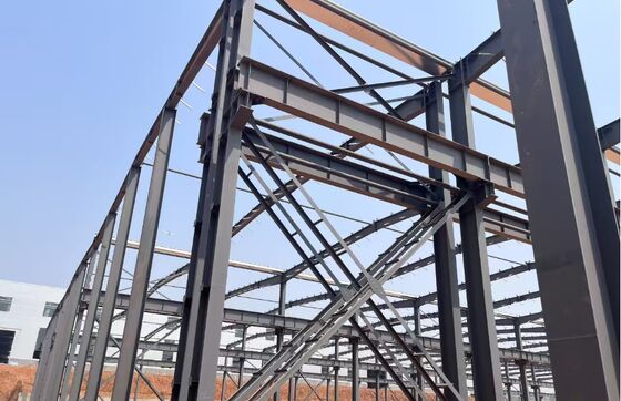 Anti Corrosion Building Construction Steel Beams Welding Install Environmentally Friendly