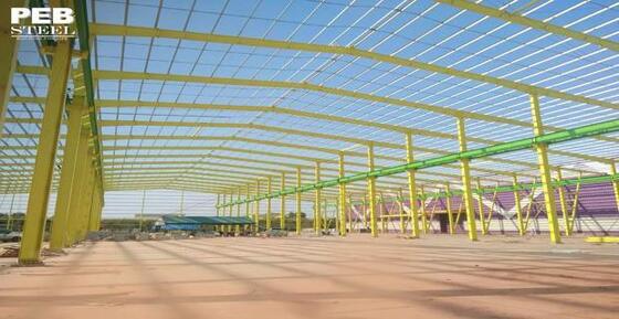 Multi Span Primary Steel Framing Structural System Designed For Large Area Buildings